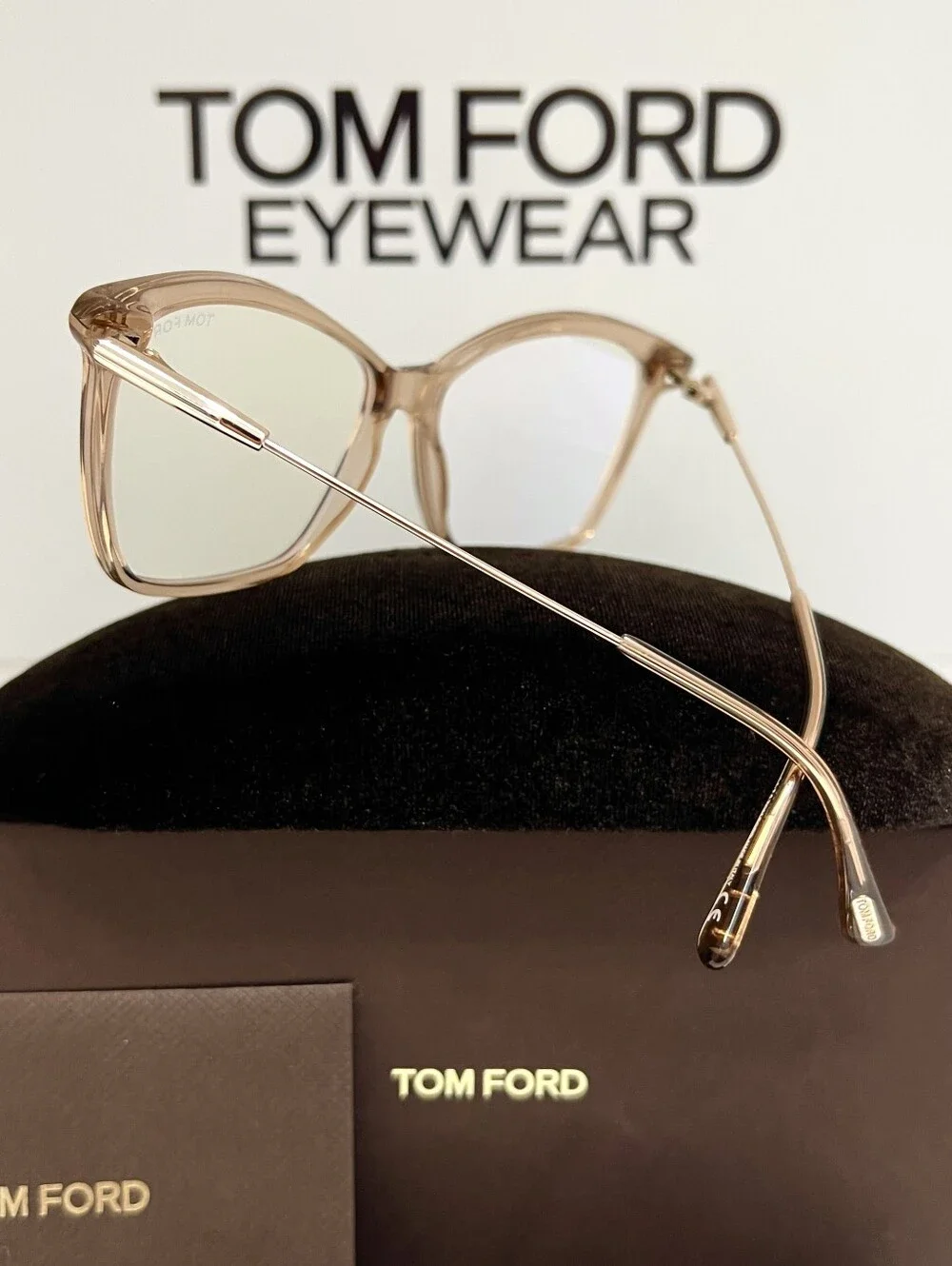 Tom Ford TF5687-B 045 Translucent Brown Eyeglasses / Authentic Luxury Designer